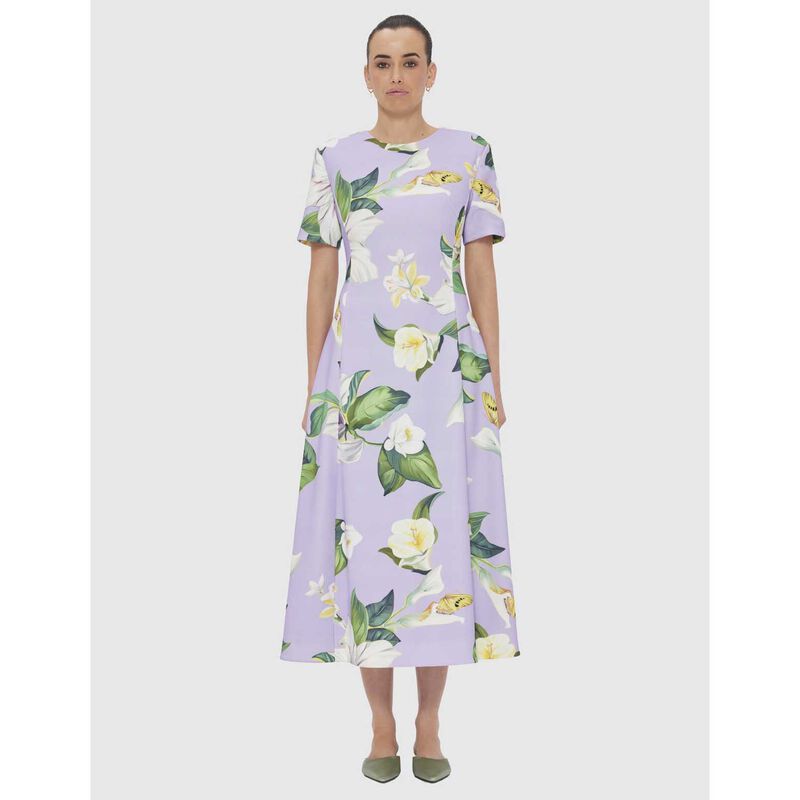 LEO LIN Caroline Short Sleeve Midi Dress image number 3